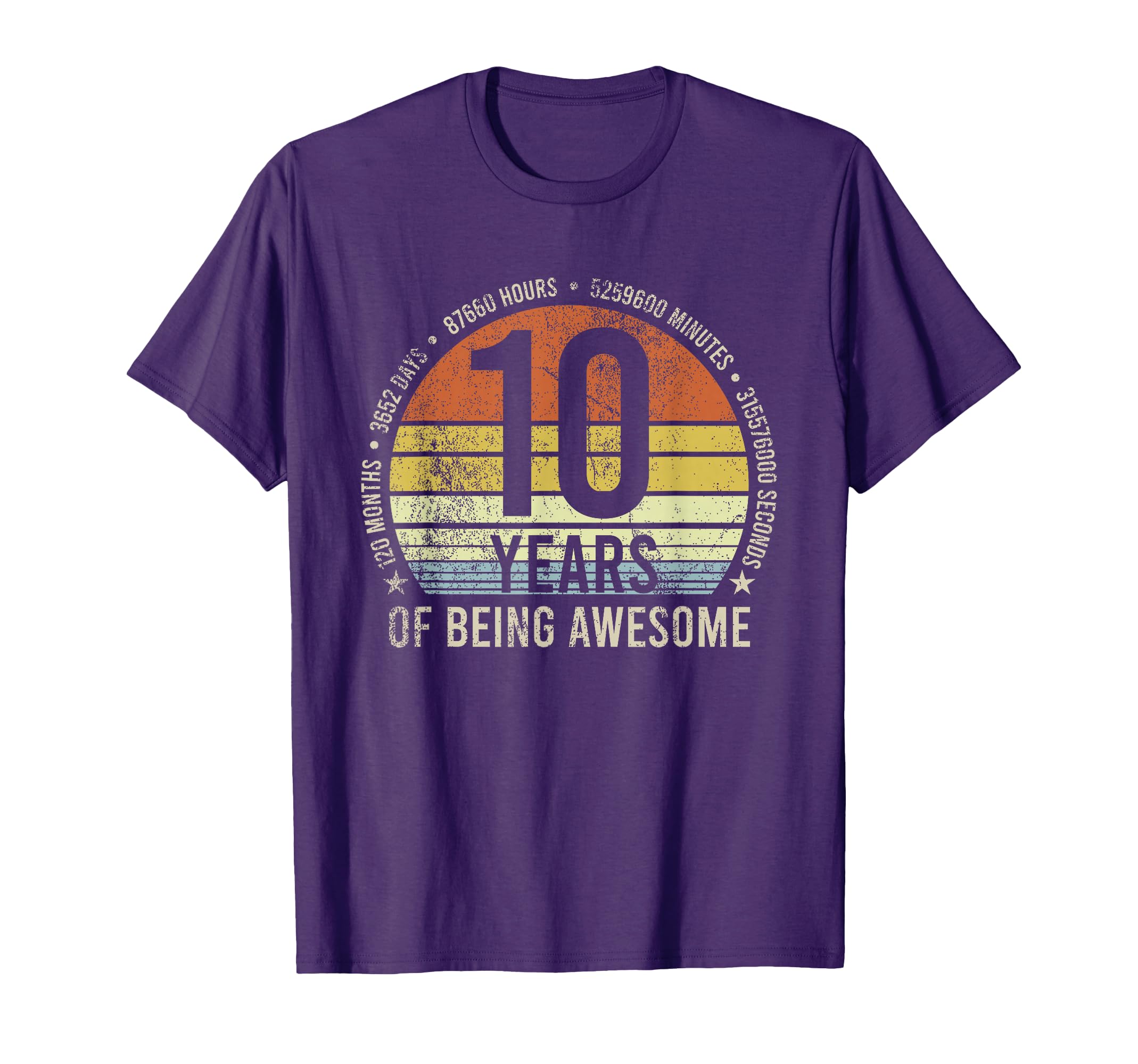 10Th Birthday 120 Months 10 Years Old T-Shirt - Aesthetic Graphic Unisex - T-Shirt, Sweatshirt, Hoodie