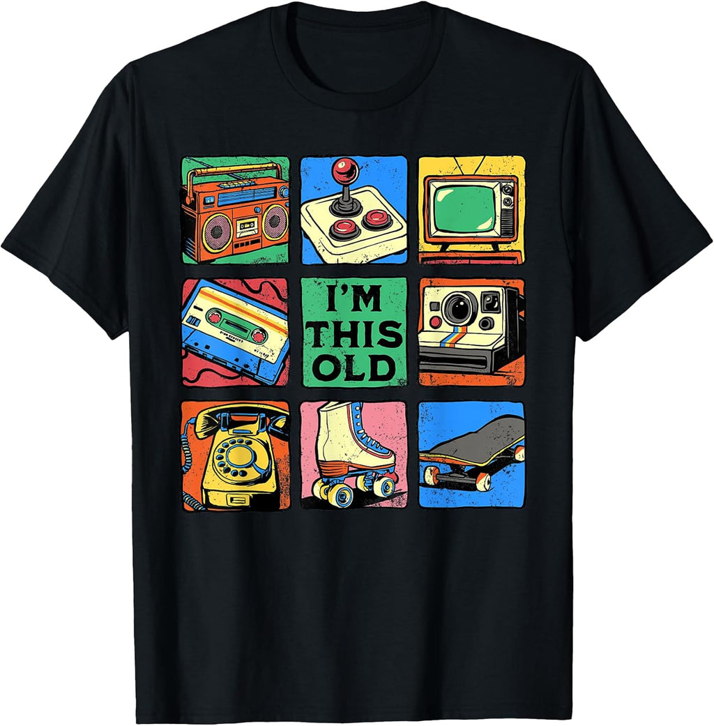 I'm This Old Retro Vintage Nostalgia 80s 90s Cassette - Adult & Kids T-Shirts, Sweatshirts & Hoodies apparel design preview 1