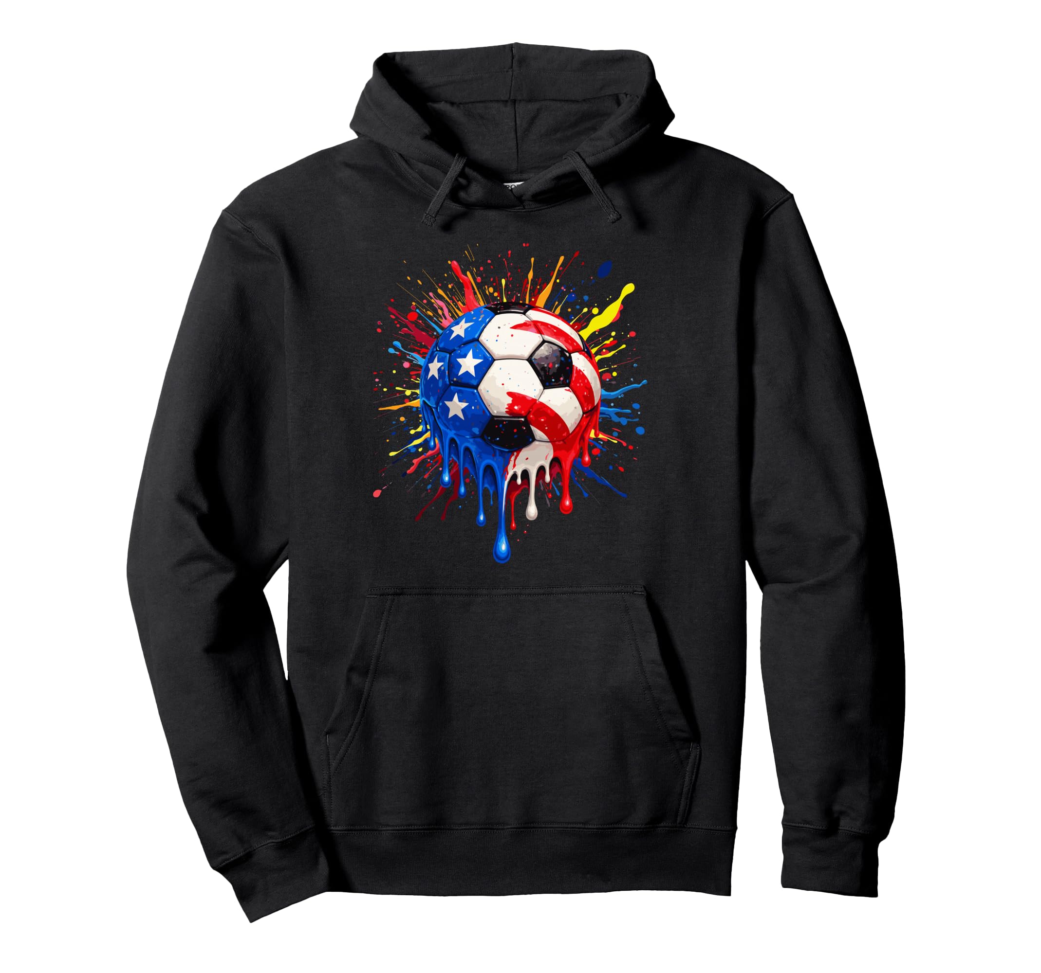 4Th July Funny Soccer Drip Patriotic Hoodie - Aesthetic Graphic for Adults - T-Shirt, Sweatshirt, Hoodie