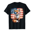 American Flag Fox Usa 4Th July Patriotic T-Shirt - Trendy Graphic Unisex - T-Shirt, Sweatshirt, Hoodie