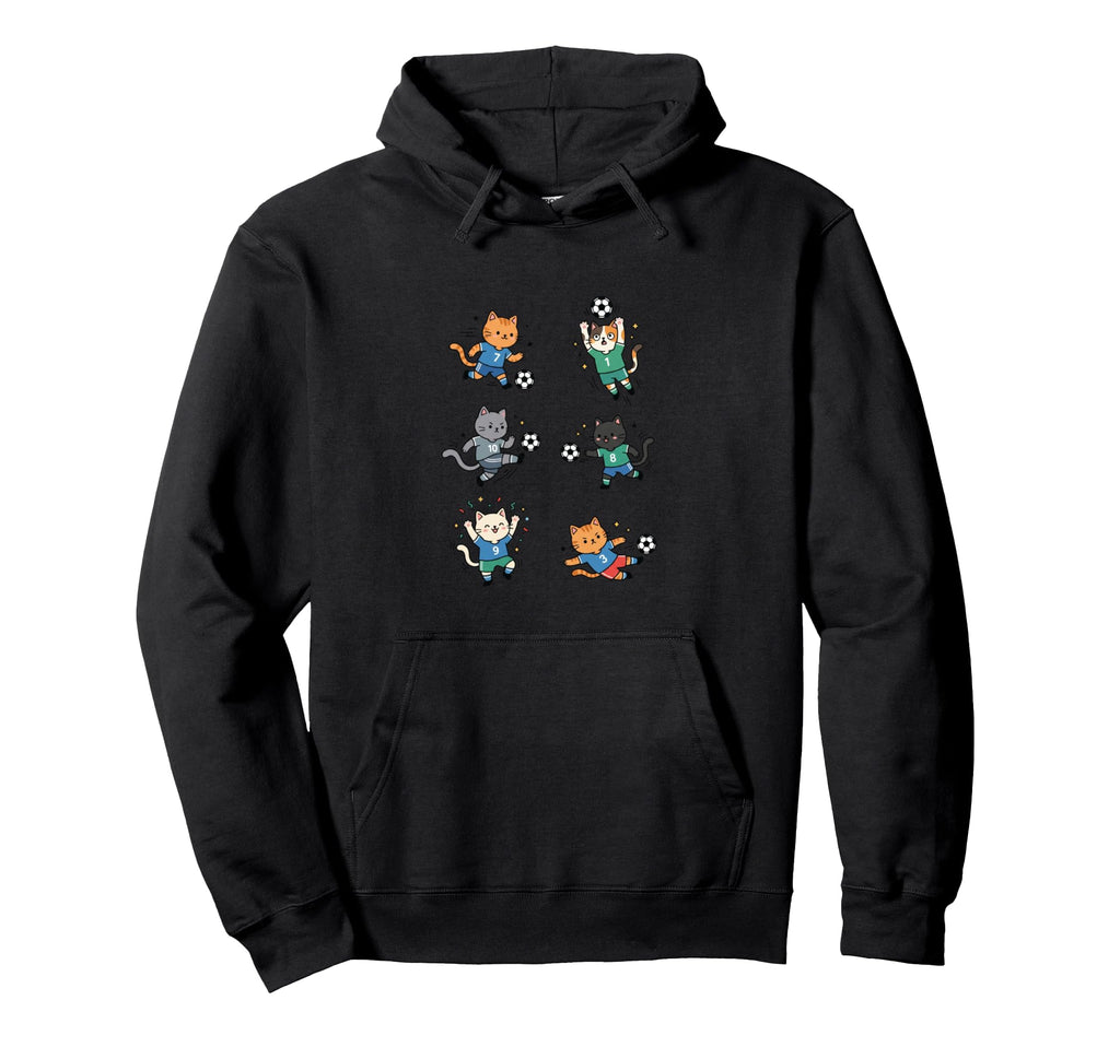 Silly Cat Playing Soccer Player Goalie Hoodie - Custom Art Print Unisex - T-Shirt, Sweatshirt, Hoodie