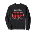 Papa Bear Matching Family Red Plaid Sweatshirt - Trendy Graphic Unisex - T-Shirt, Sweatshirt, Hoodie