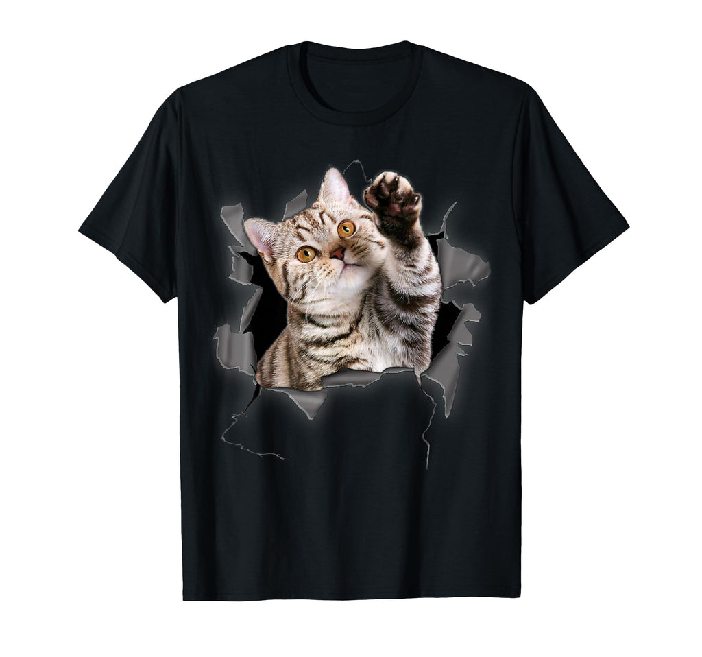 Cat Torn Cloth Funny Cat Lover Cat T-Shirt - Minimalist Print for Adults - T-Shirt, Sweatshirt, Hoodie