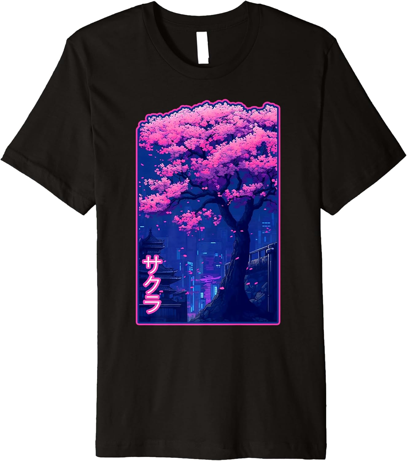 Sakura Vaporwave Pixel Art Premium - Adult & Kids T-Shirts, Sweatshirts & Hoodies apparel design preview 1