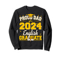 Proud Dad 2024 English Graduate Sweatshirt - Aesthetic Graphic for Adults - T-Shirt, Sweatshirt, Hoodie
