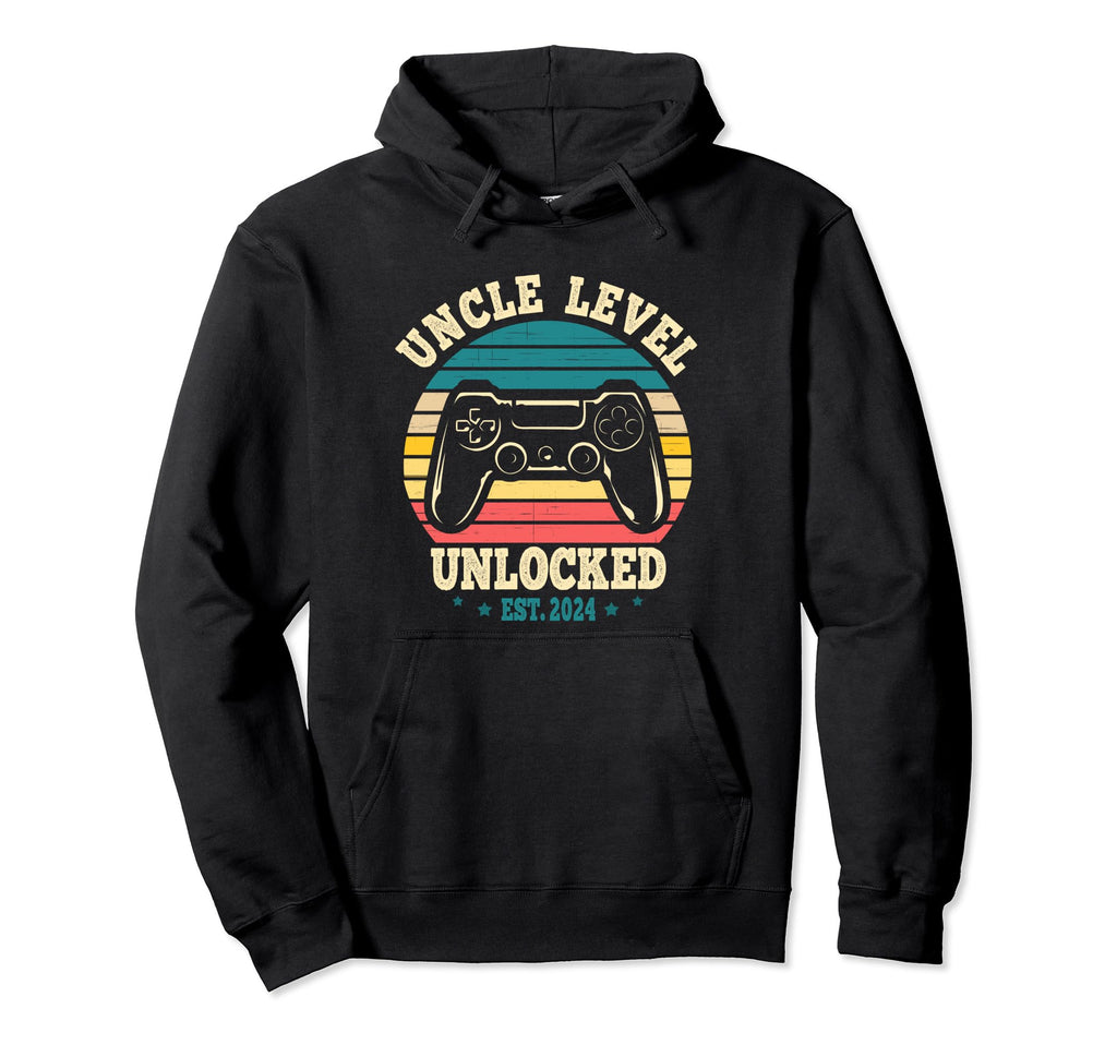 Leveled Up To Uncle 2024 Level Unlocked Hoodie - Graphic Print for Adults - T-Shirt, Sweatshirt, Hoodie