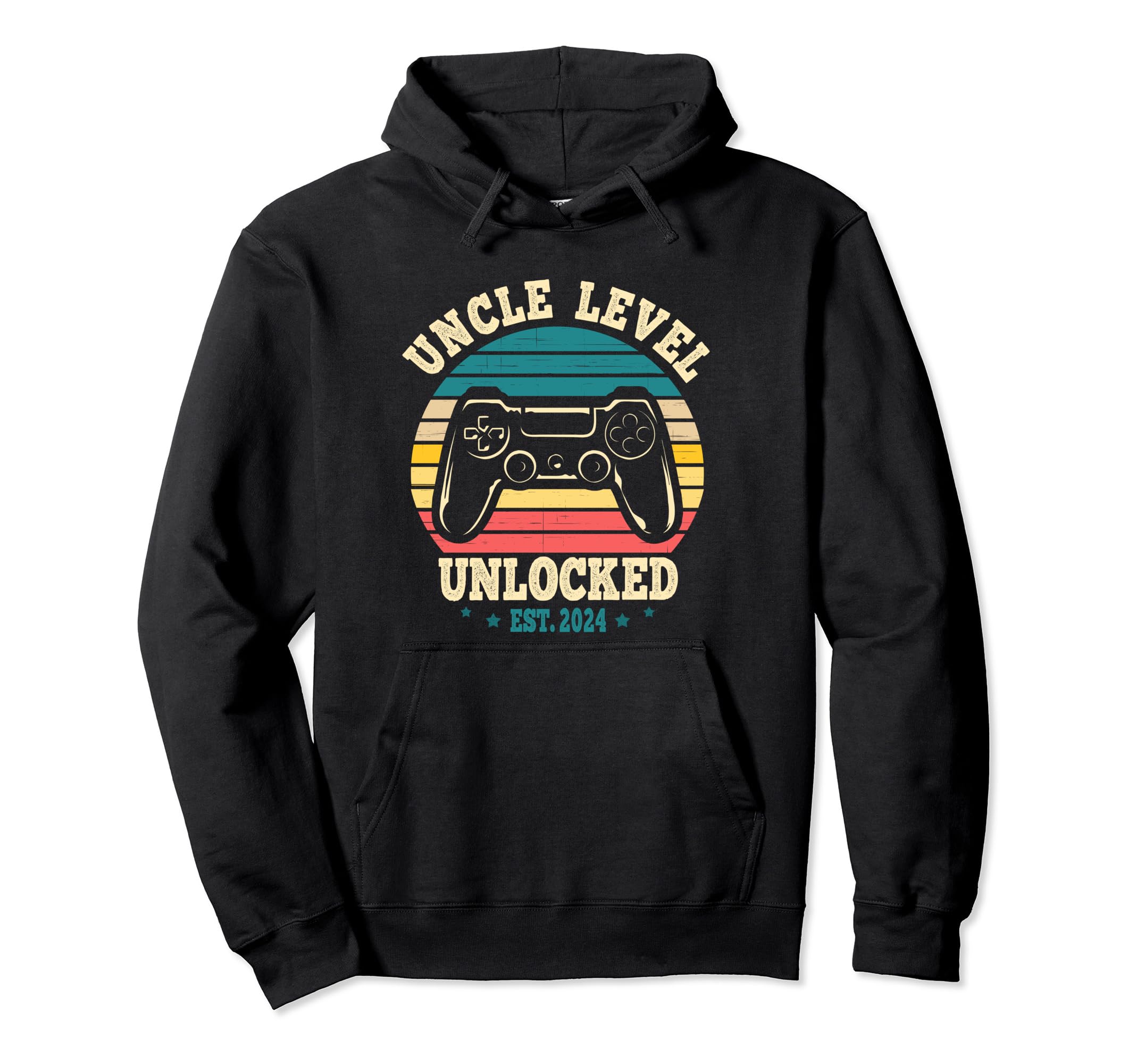 Leveled Up To Uncle 2024 Level Unlocked Hoodie - Graphic Print for Adults - T-Shirt, Sweatshirt, Hoodie