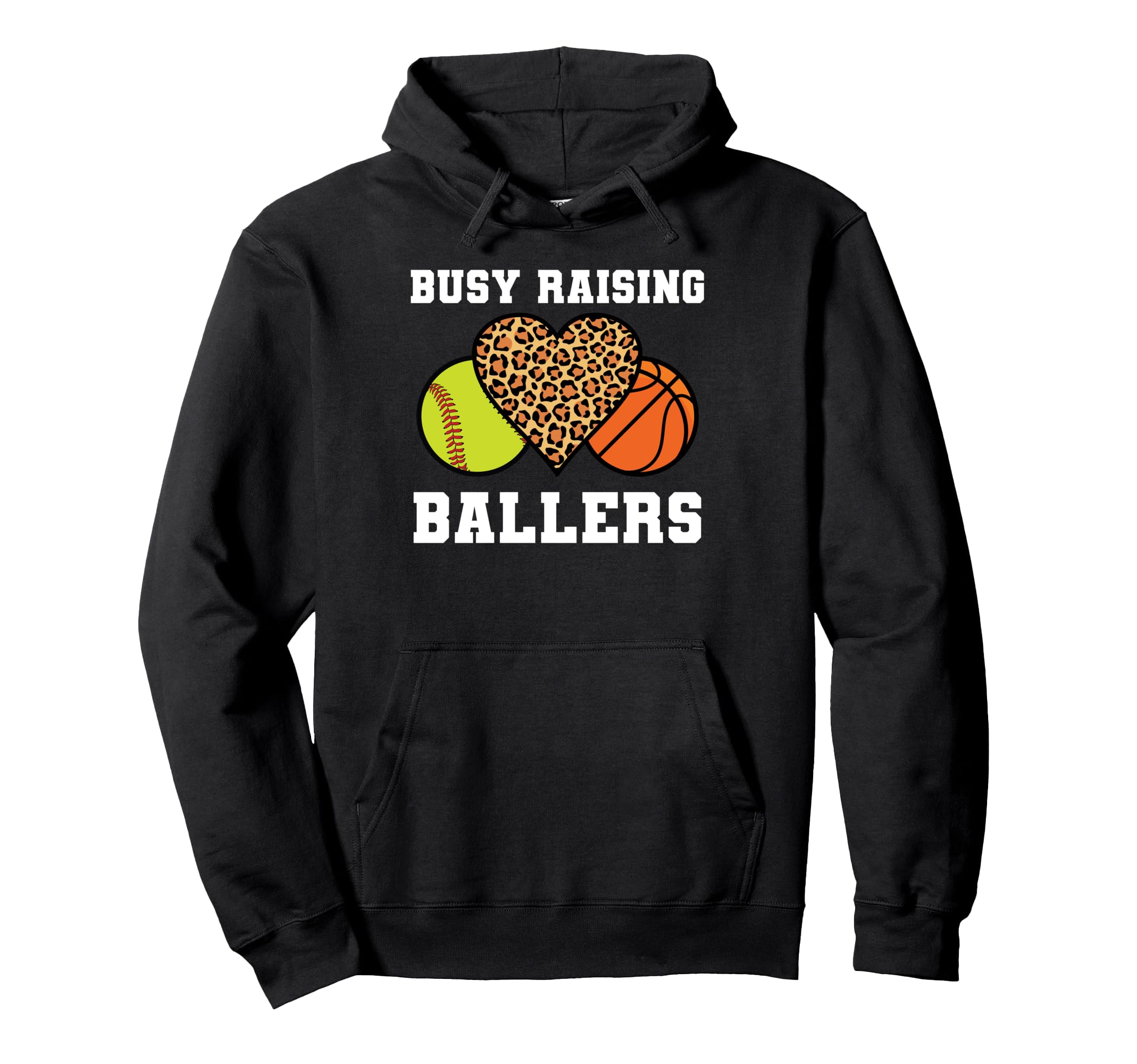 Busy Raising Ballers Softball Hoodie - Minimalist Print for Adults - T-Shirt, Sweatshirt, Hoodie