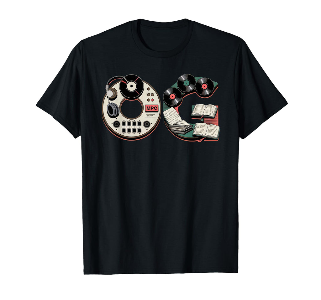Old School Og Hip Hop Vinyl Cds Tapes 80S T-Shirt - Graphic Print Unisex - T-Shirt, Sweatshirt, Hoodie