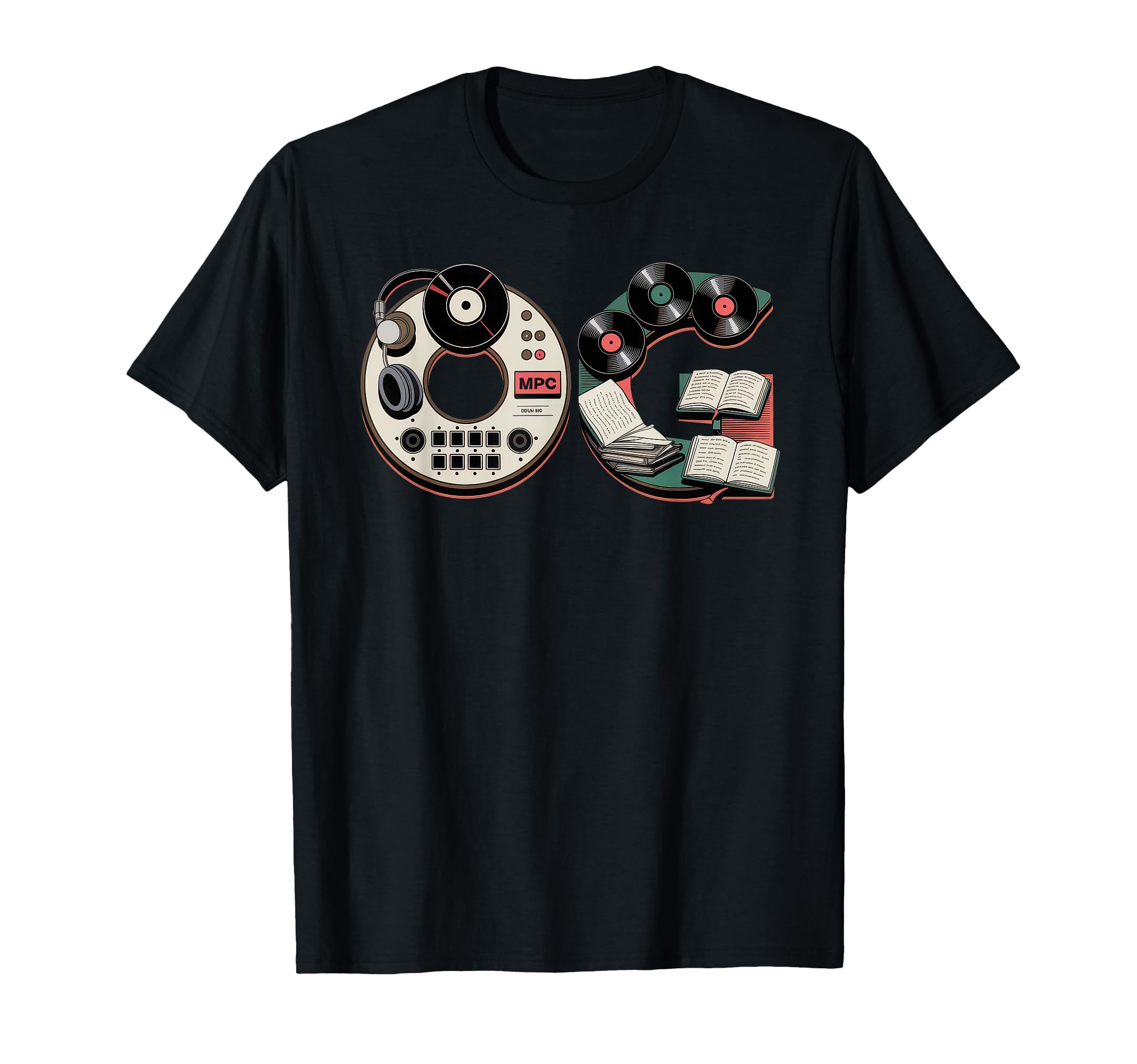 Old School Og Hip Hop Vinyl Cds Tapes 80S T-Shirt - Graphic Print Unisex - T-Shirt, Sweatshirt, Hoodie
