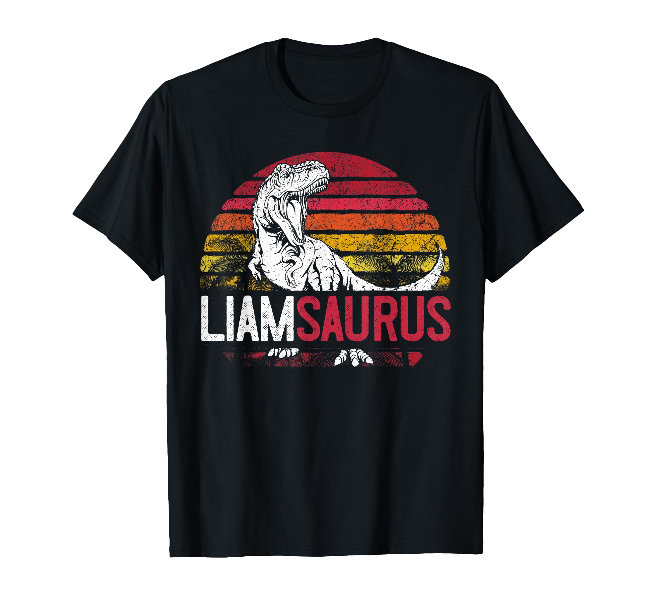 Liam Saurus Funny Personalized Dinosaur T T-Shirt - Graphic Print Unisex - T-Shirt, Sweatshirt, Hoodie