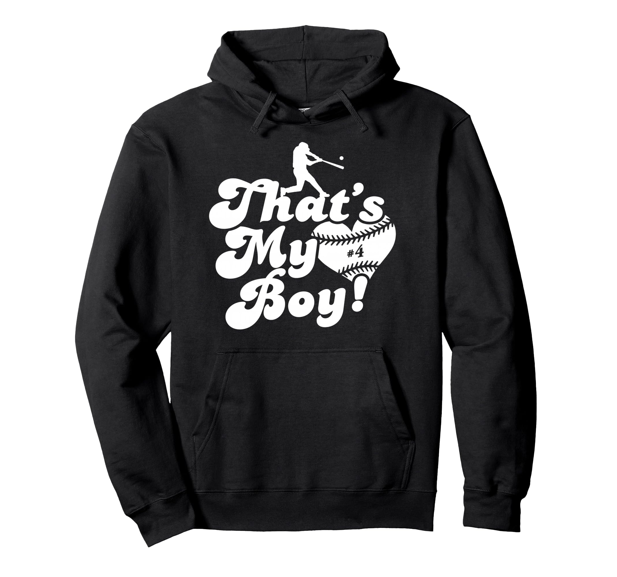 Thats My 4 Baseball Mom Baseball Dad Hoodie - Trendy Graphic for Adults - T-Shirt, Sweatshirt, Hoodie
