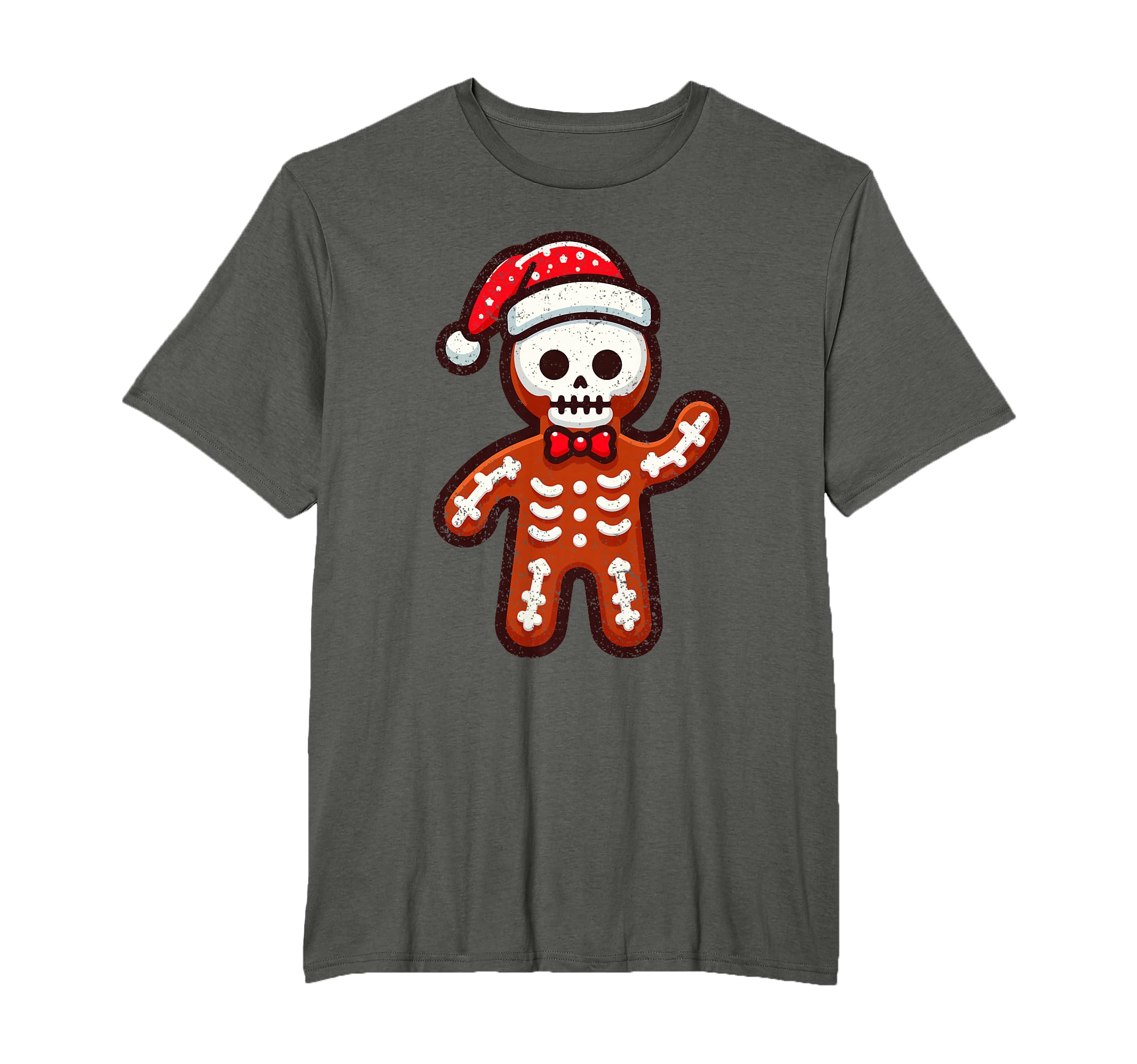 Skeleton Gingerbread Santa Hat X T-Shirt - Casual Everyday Wear for Adults - T-Shirt, Sweatshirt, Hoodie