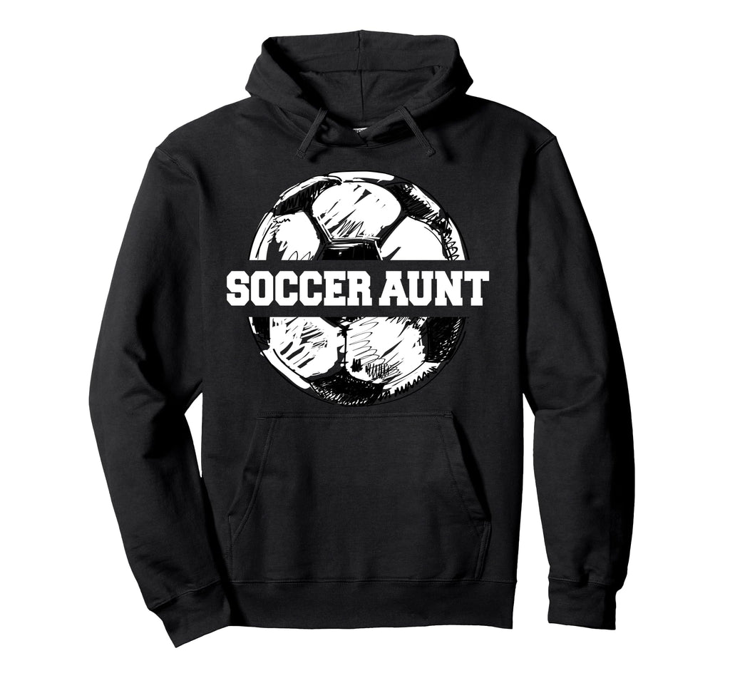 Soccer Aunt Soccer Ball Split Funny Hoodie - Fun Novelty Design Men Women - T-Shirt, Sweatshirt, Hoodie