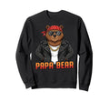 Papa Bear Biker Dad Funny Fathers Day Sweatshirt - Graphic Print for Adults - T-Shirt, Sweatshirt, Hoodie