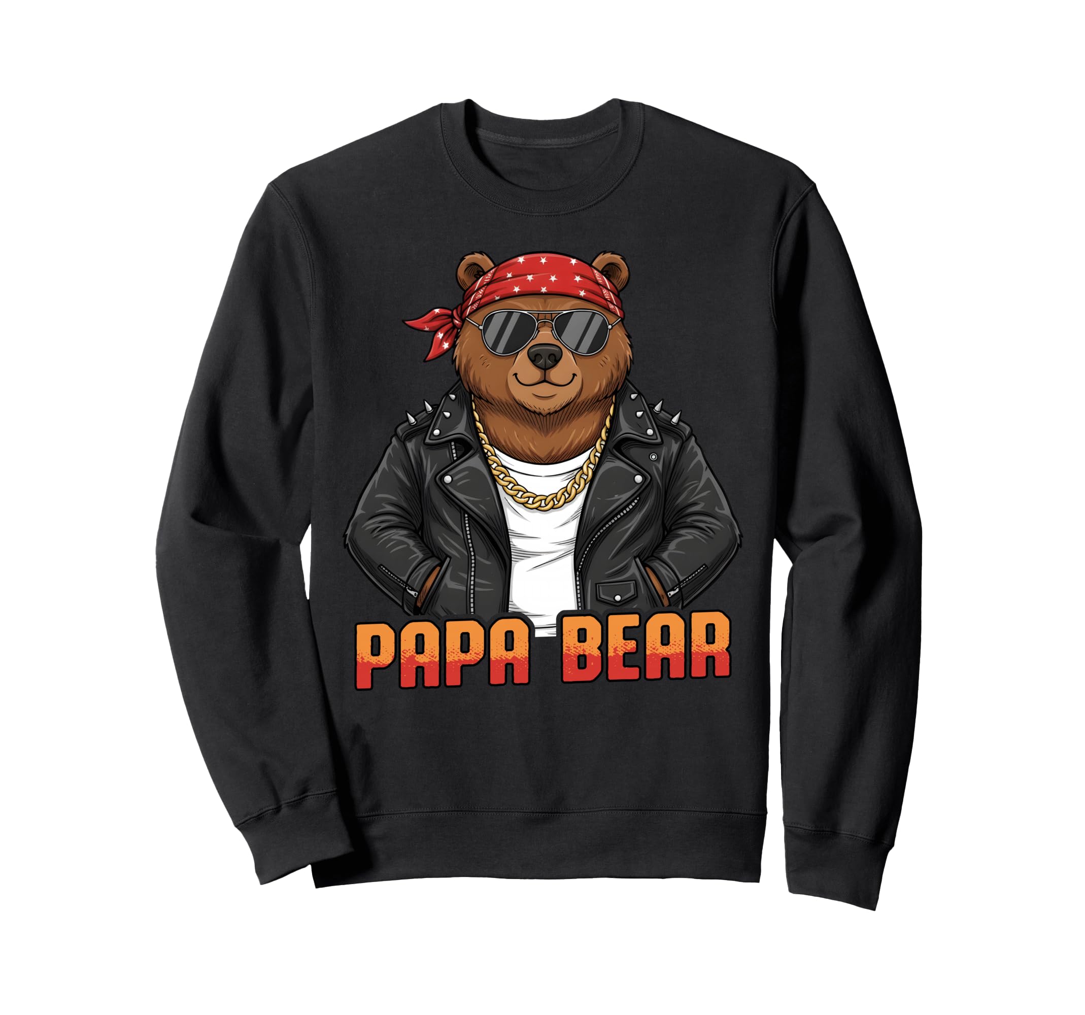 Papa Bear Biker Dad Funny Fathers Day Sweatshirt - Graphic Print for Adults - T-Shirt, Sweatshirt, Hoodie