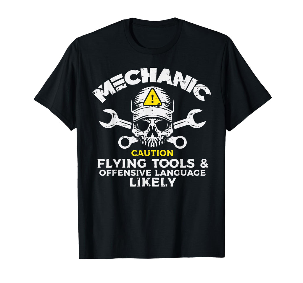 Mechanic Flying Tools Wrench Funny Car T-Shirt - Graphic Print for Adults - T-Shirt, Sweatshirt, Hoodie