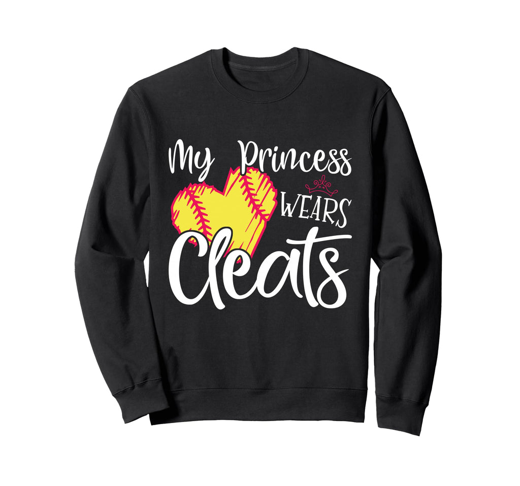 My Princess Wears Cleats Softball Mom Sweatshirt - Custom Art Print Unisex - T-Shirt, Sweatshirt, Hoodie
