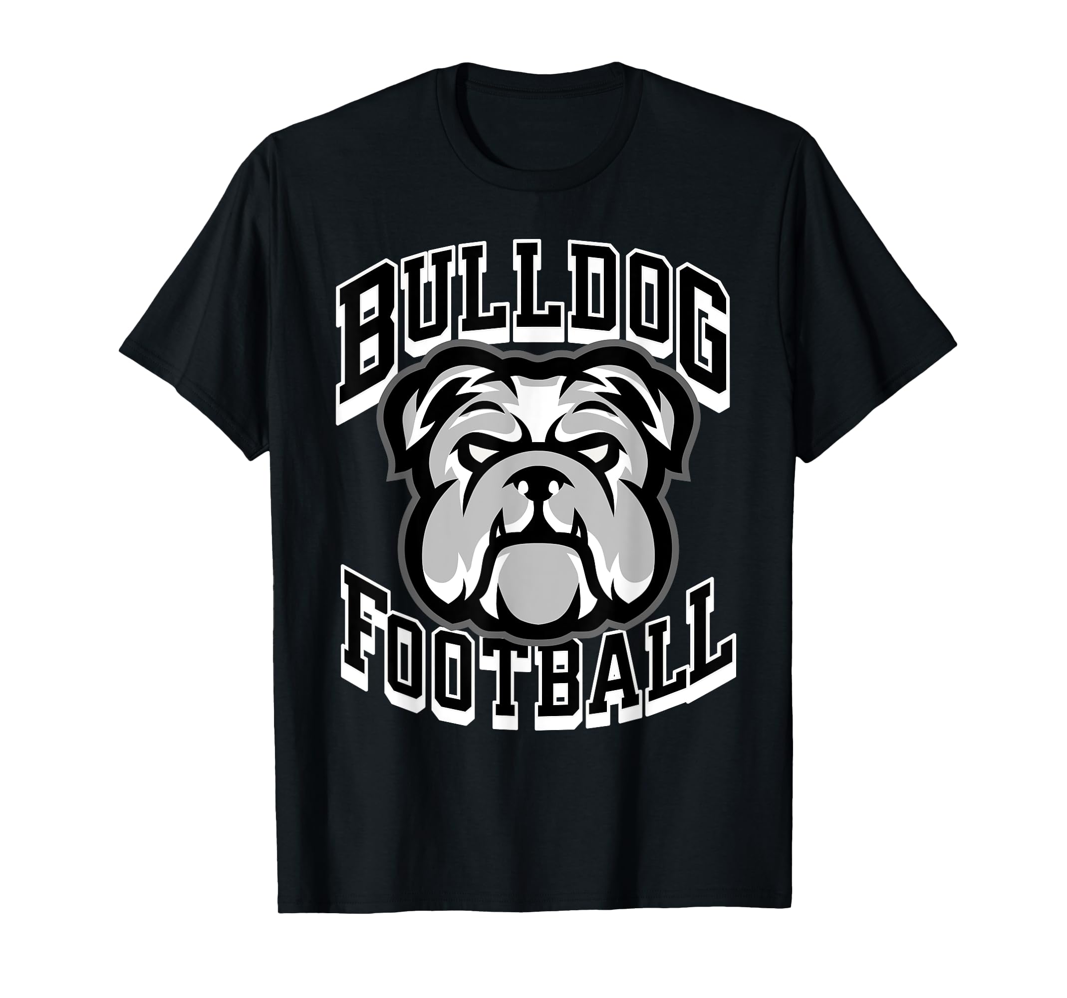 Bulldogs Football Game Day Mom Dad Black T-Shirt - Custom Art Print Unisex - T-Shirt, Sweatshirt, Hoodie