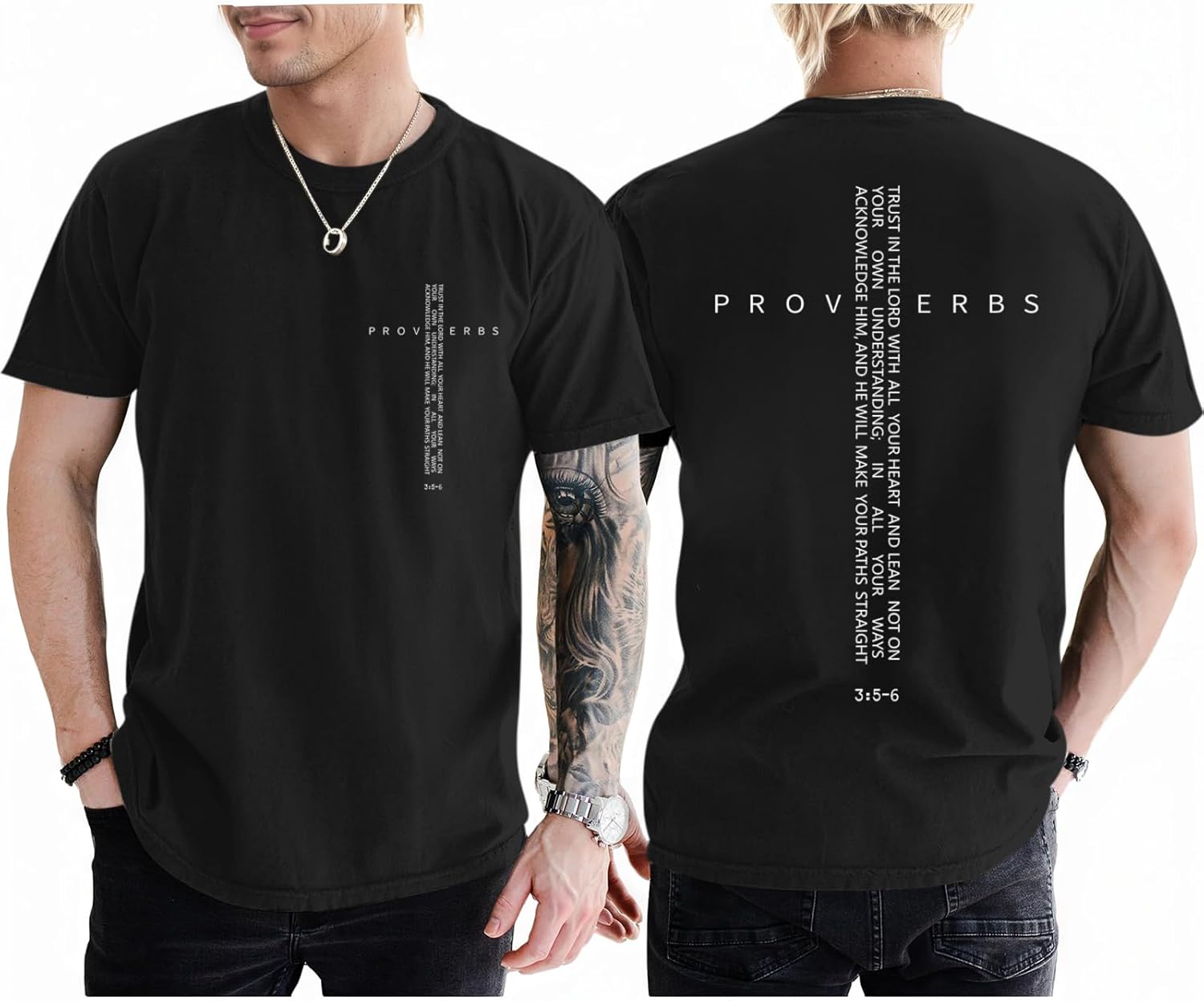 Christian for Men Vintage Religious Cross Bible Verse - Adult & Kids T-Shirts, Sweatshirts & Hoodies apparel design preview 1
