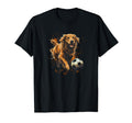 Golden Retriever Playing Soccer T-Shirt - Fun Novelty Design Men Women - T-Shirt, Sweatshirt, Hoodie