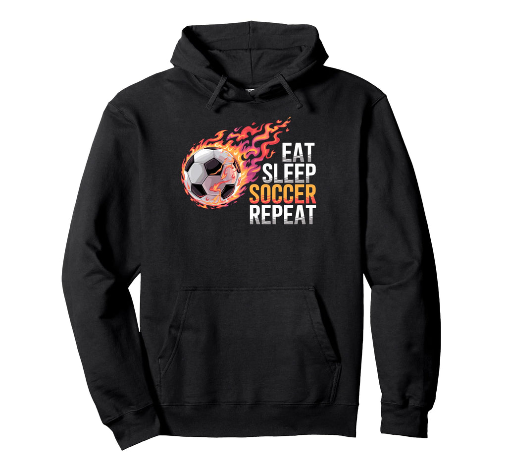 Eat Sleep Soccer Repet Goalie Player Hoodie - Trendy Graphic for Adults - T-Shirt, Sweatshirt, Hoodie