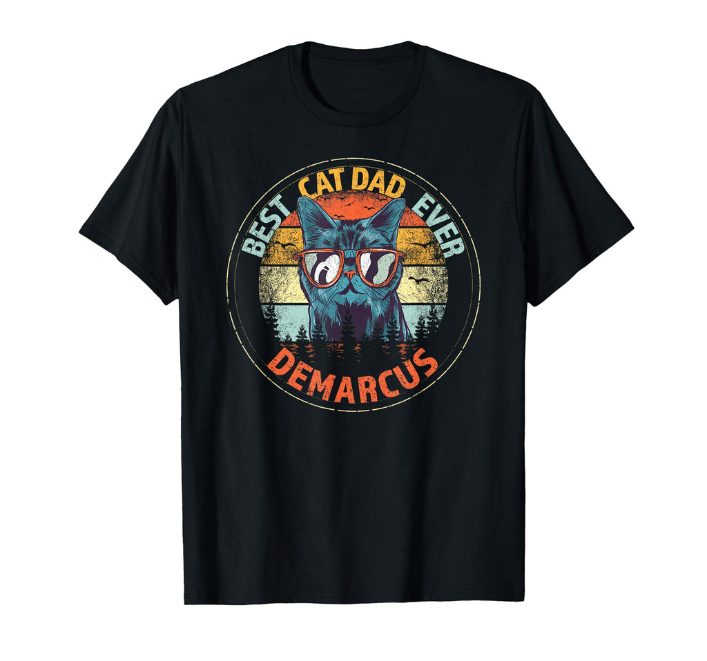 Demarcus Best Cat Dad Ever Funny Custom T-Shirt - Graphic Print for Adults - T-Shirt, Sweatshirt, Hoodie