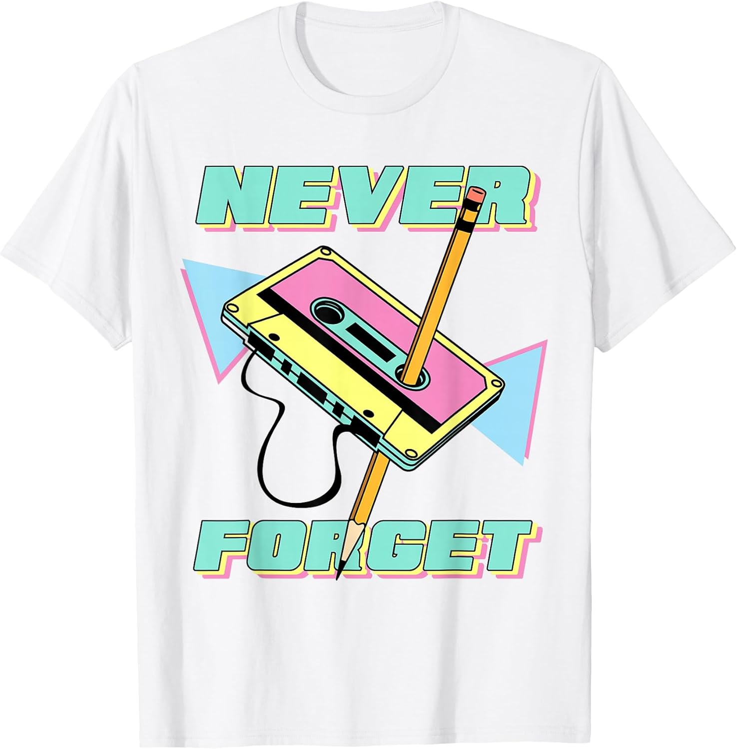 90s Party Costume 80s Never Forget Retro Cassette - Adult & Kids T-Shirts, Sweatshirts & Hoodies apparel design preview 1