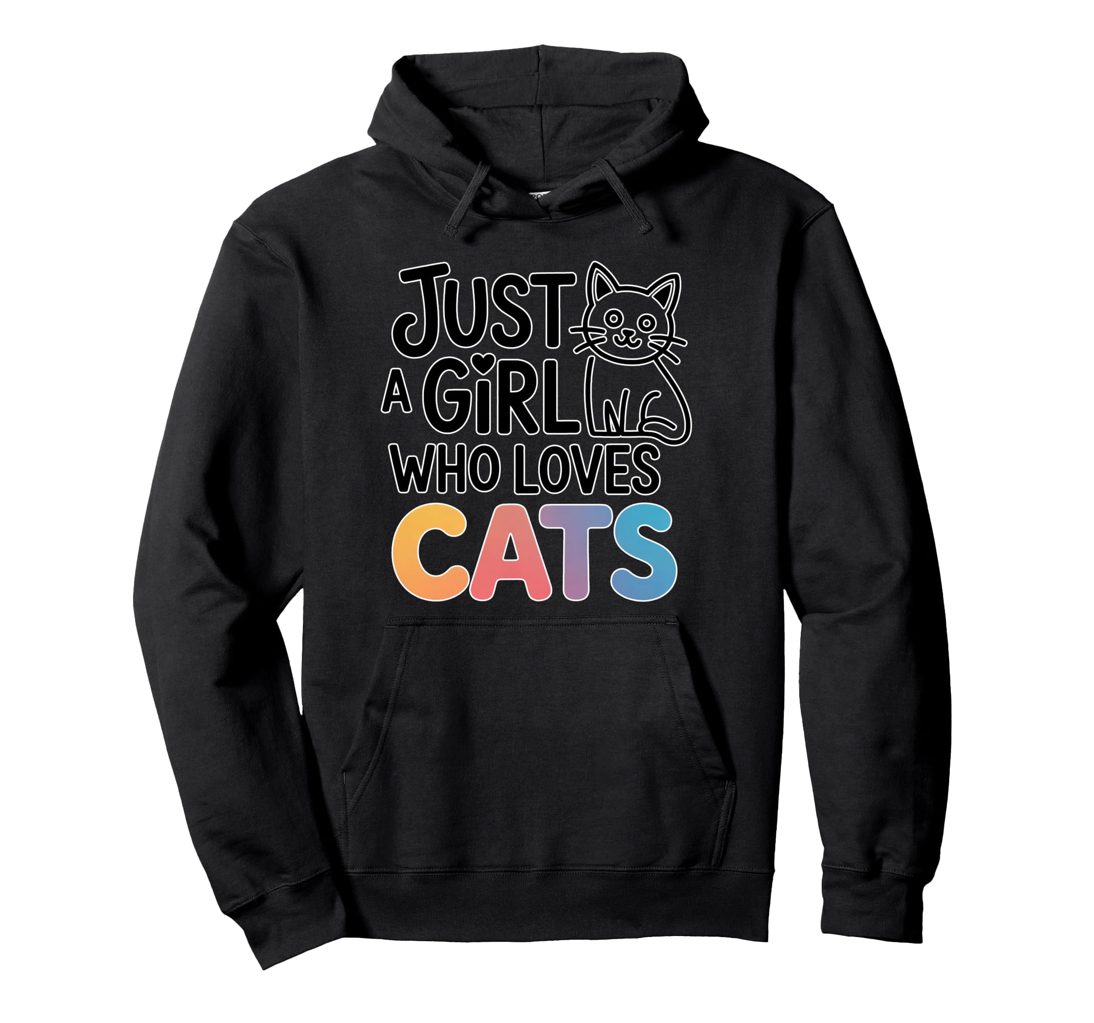 Just Who Loves Cats Hoodie - Minimalist Print Men Women - T-Shirt, Sweatshirt, Hoodie