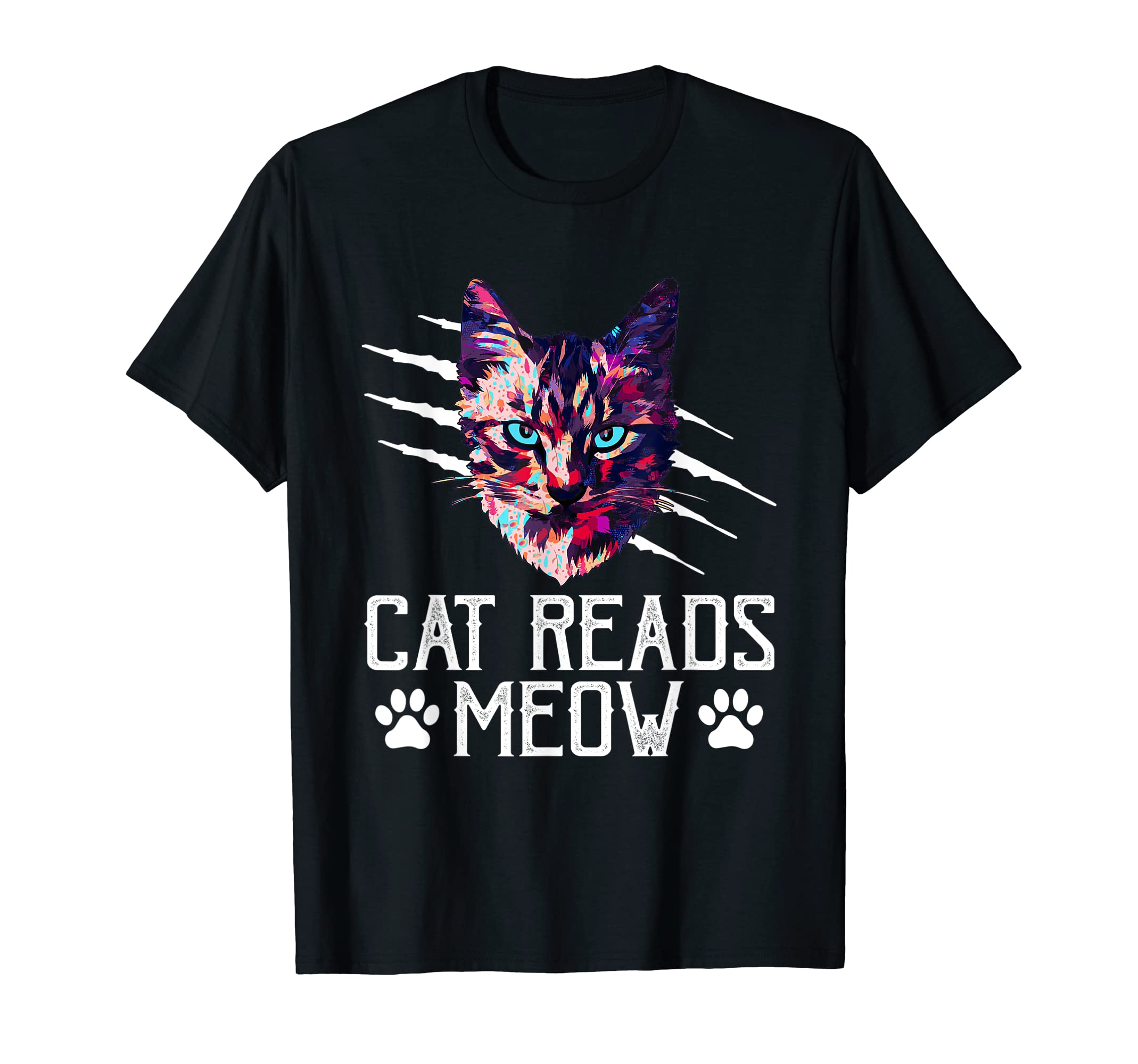 Cat Reads Meow Funny Cat Lover Kitten T-Shirt - Trendy Graphic for Adults - T-Shirt, Sweatshirt, Hoodie