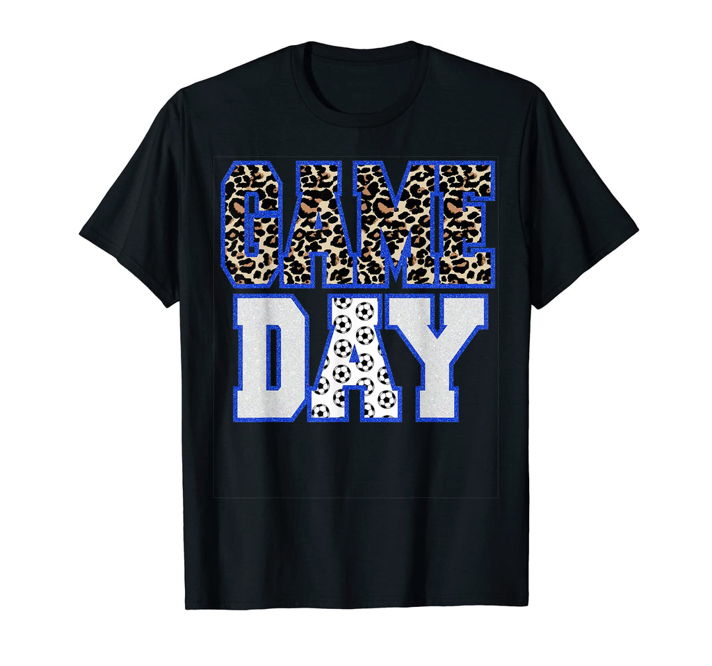 Game Day Soccer Blue Black White T-Shirt - Aesthetic Graphic Men Women - T-Shirt, Sweatshirt, Hoodie