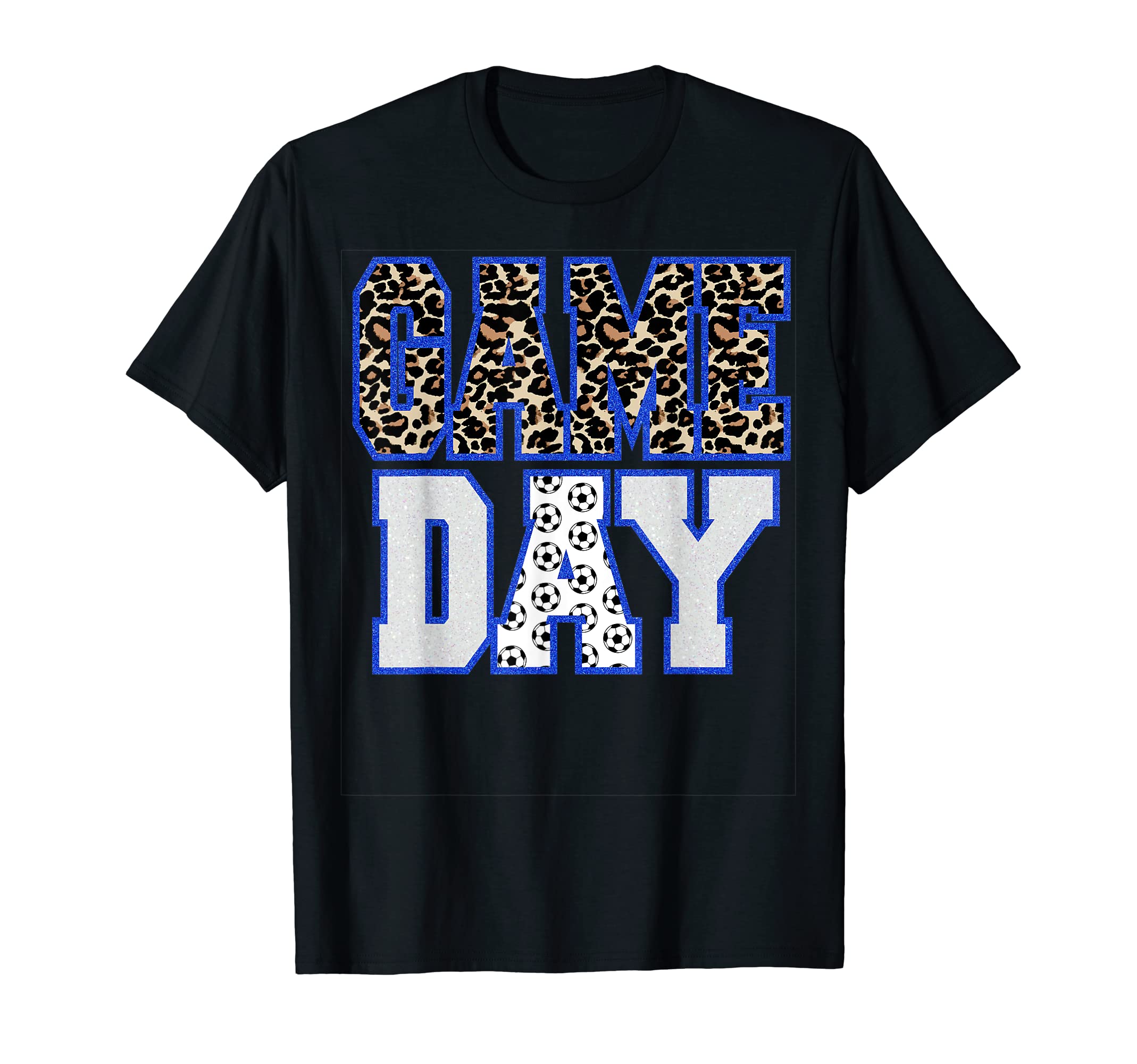 Game Day Soccer Blue Black White T-Shirt - Aesthetic Graphic Men Women - T-Shirt, Sweatshirt, Hoodie