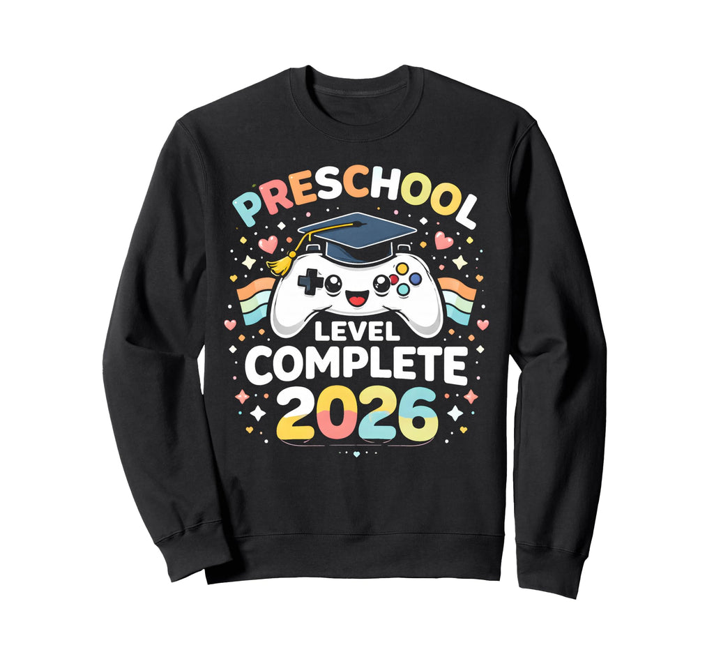 Level Complete Graduation School Sweatshirt - Aesthetic Graphic Unisex - T-Shirt, Sweatshirt, Hoodie