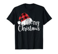 Merry Gift Plaid Santas Hat Funny T-Shirt - Custom Art Print Unisex - T-Shirt, Sweatshirt, Hoodie