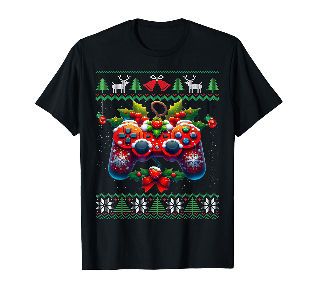 Video Game Controller Santa Hat Gamer T-Shirt - Fun Novelty Design Unisex - T-Shirt, Sweatshirt, Hoodie