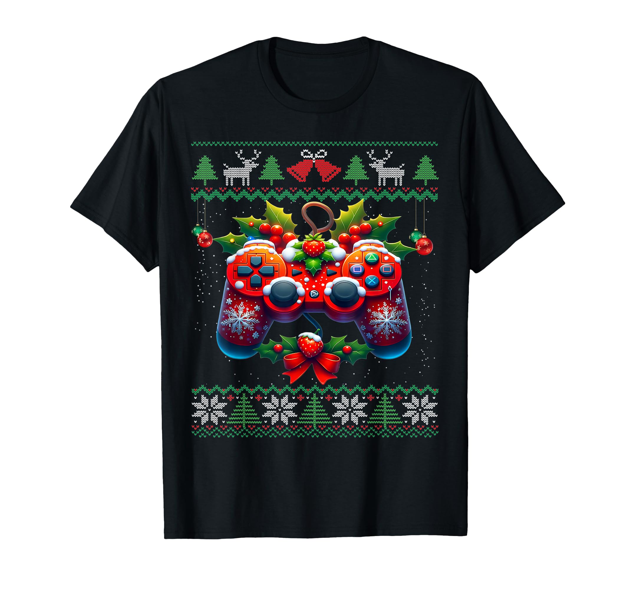 Video Game Controller Santa Hat Gamer T-Shirt - Fun Novelty Design Unisex - T-Shirt, Sweatshirt, Hoodie