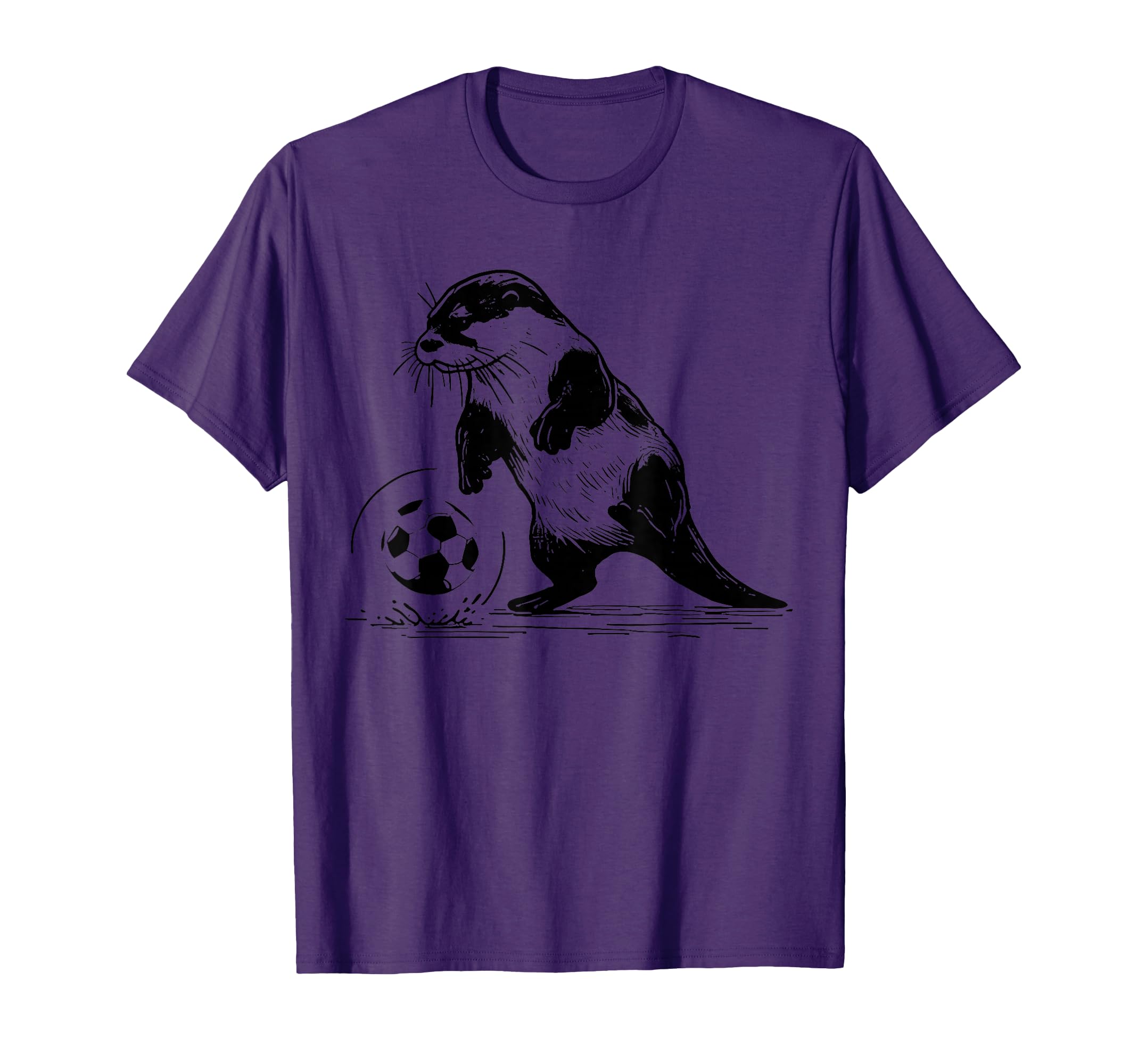 Otter Playing Soccer Funny Animal Sport T-Shirt - Custom Art Print Unisex - T-Shirt, Sweatshirt, Hoodie