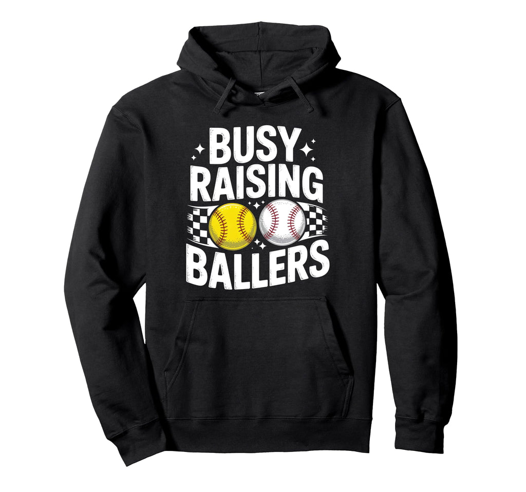 Busy Raising Ballers Moms Baseball Hoodie - Aesthetic Graphic Men Women - T-Shirt, Sweatshirt, Hoodie
