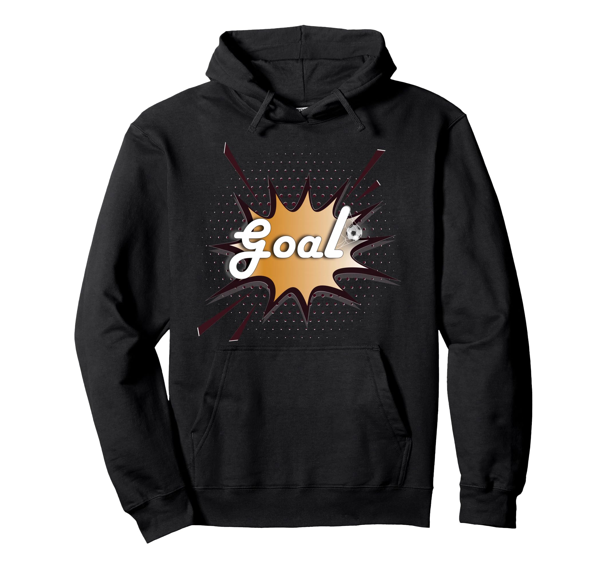 Goal Soccer Ball Net Comic Football Hoodie - Minimalist Print Men Women - T-Shirt, Sweatshirt, Hoodie