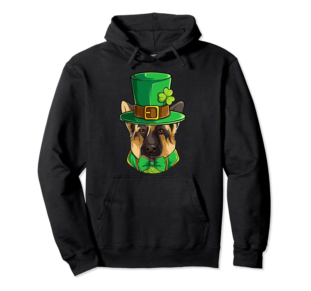 St Patricks Day German Shepherd Fun Irish Hoodie - Streetwear Style Unisex - T-Shirt, Sweatshirt, Hoodie