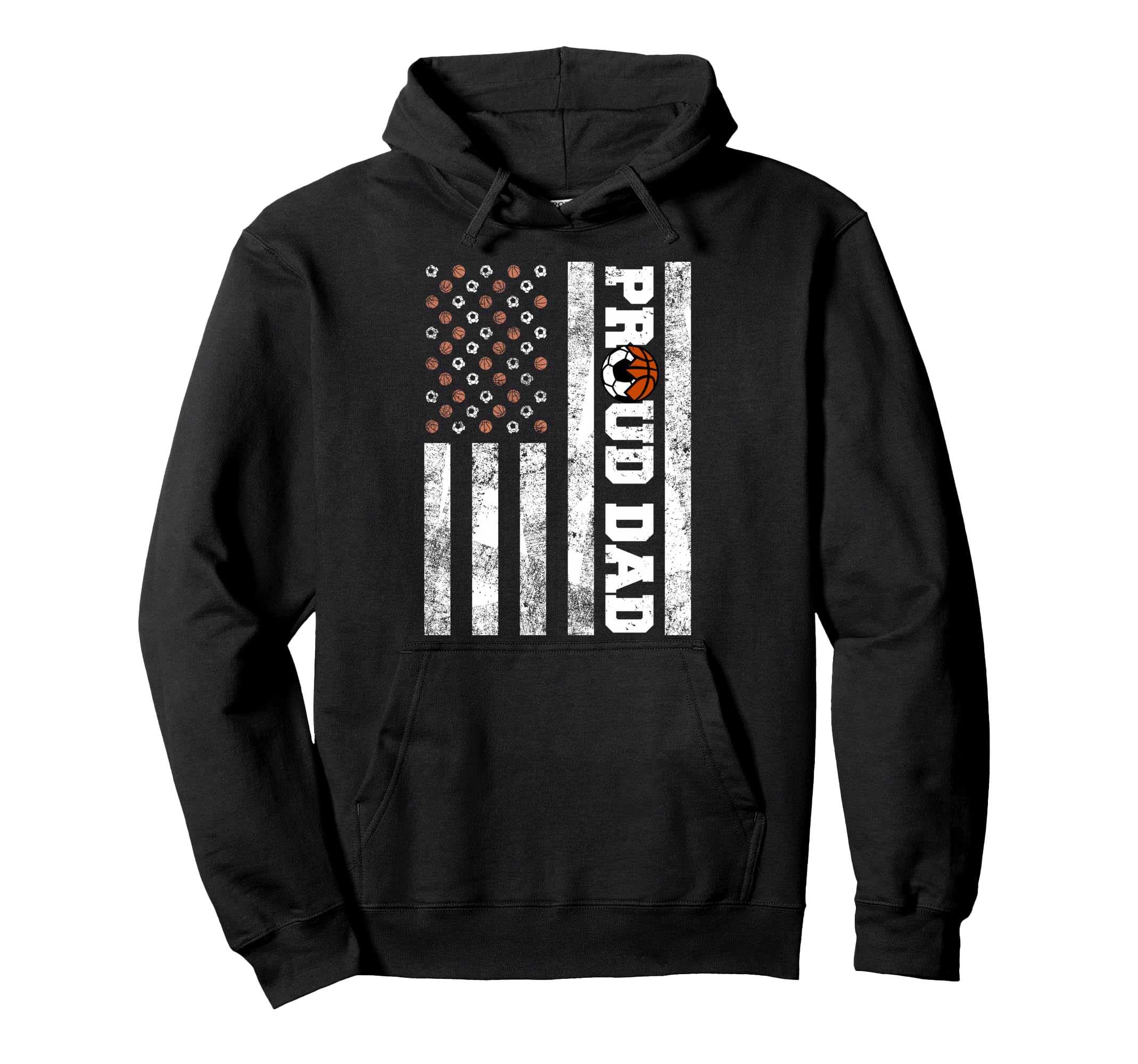 Proud Dad American Flag Funny Soccer Hoodie - Graphic Print for Adults - T-Shirt, Sweatshirt, Hoodie