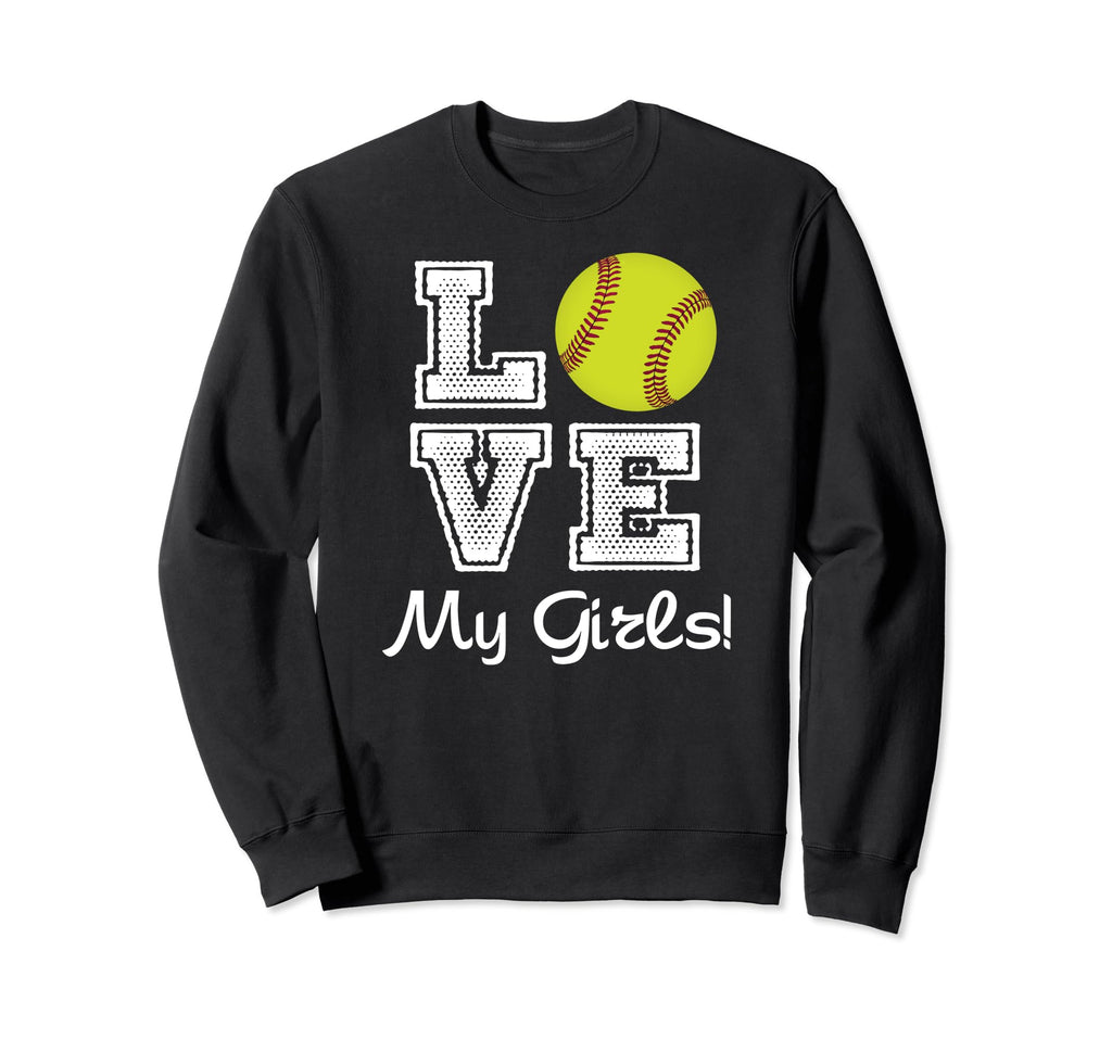 Love My Softball Mom Moms Dad Coach Sweatshirt - Novelty Apparel for Adults - T-Shirt, Sweatshirt, Hoodie