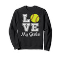 Love My Softball Mom Moms Dad Coach Sweatshirt - Novelty Apparel for Adults - T-Shirt, Sweatshirt, Hoodie