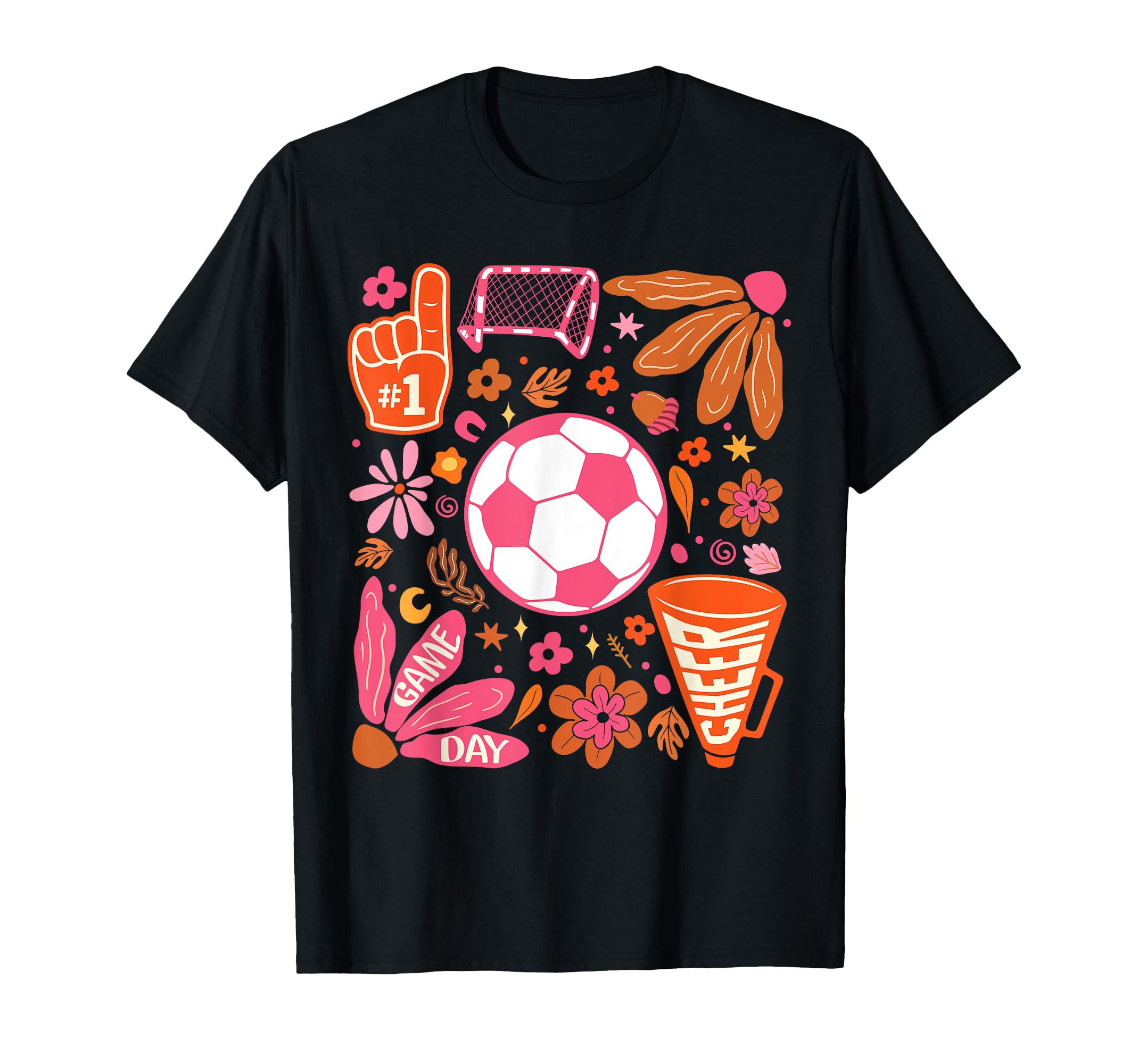Soccer Game Day Boho Flowers Funny T-Shirt - Unique Graphic Men Women - T-Shirt, Sweatshirt, Hoodie