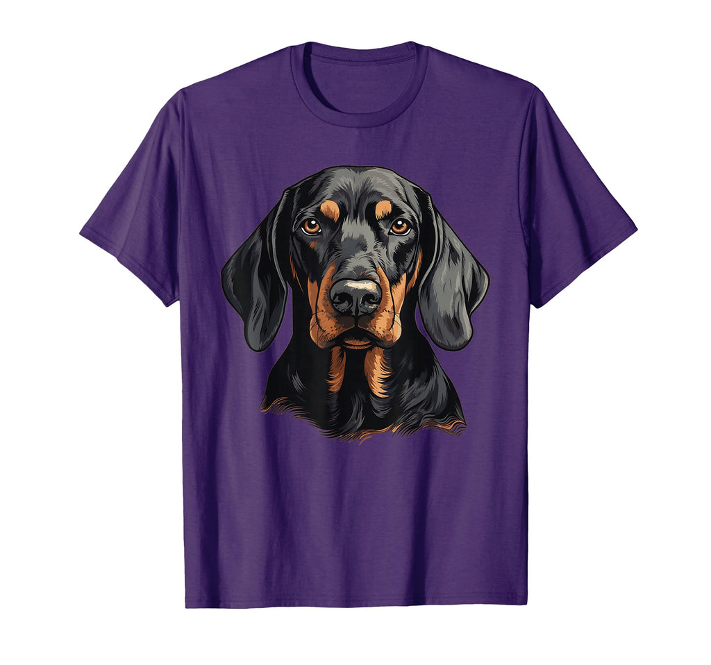 Black And Tan Coonhound Dog Black And T-Shirt - Novelty Apparel for Adults - T-Shirt, Sweatshirt, Hoodie