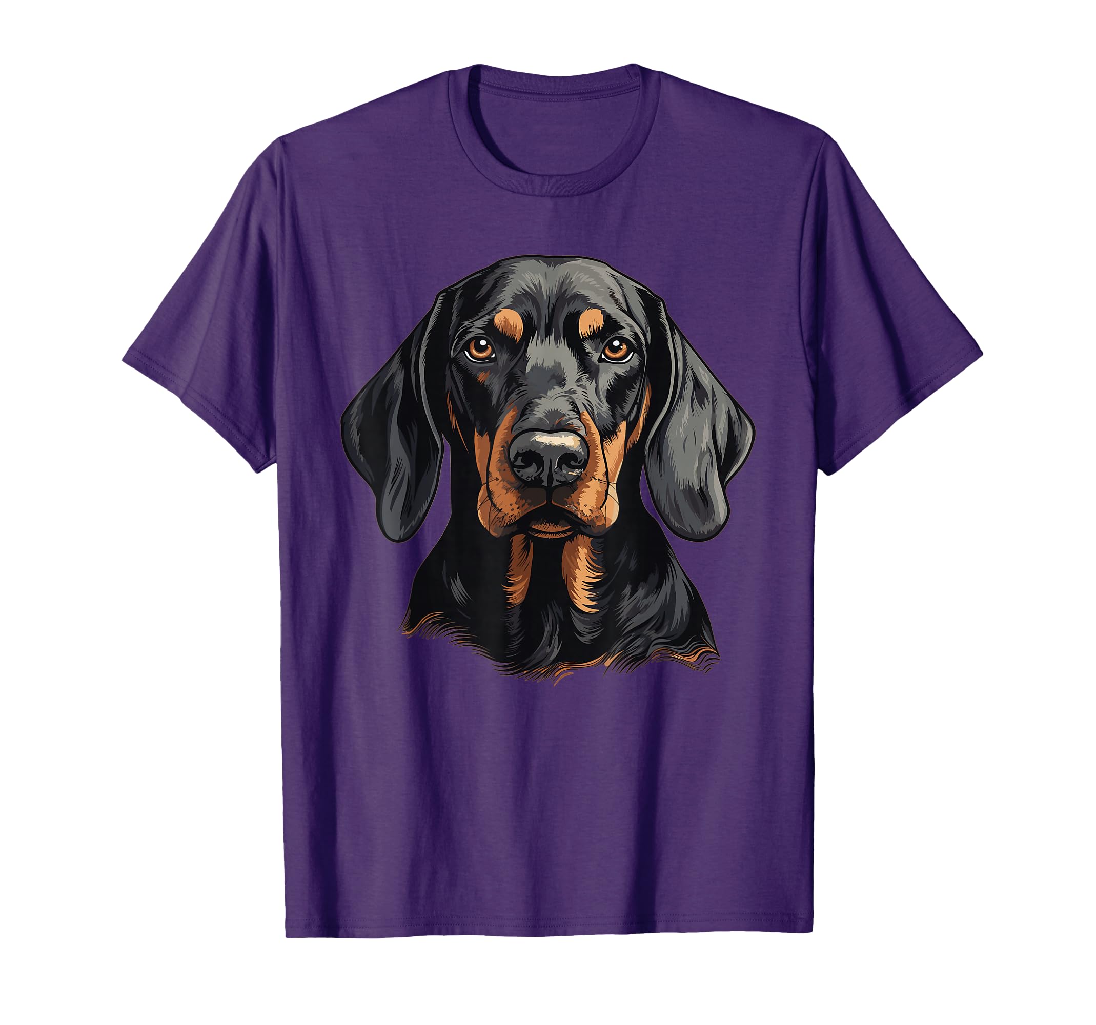 Black And Tan Coonhound Dog Black And T-Shirt - Novelty Apparel for Adults - T-Shirt, Sweatshirt, Hoodie