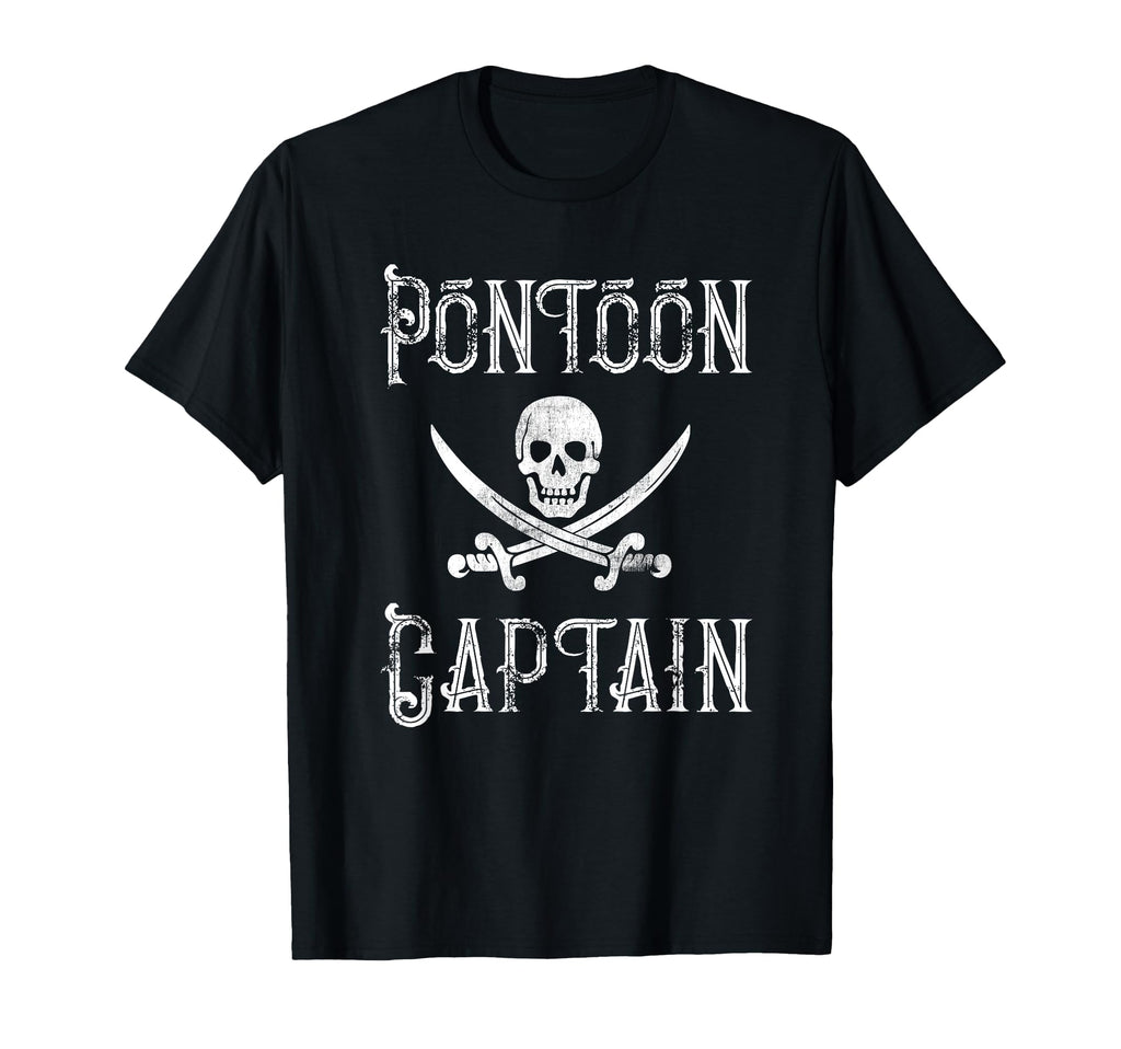Pontoon Captain Pirate Skull Pontoon T-Shirt - Graphic Print Men Women - T-Shirt, Sweatshirt, Hoodie