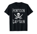 Pontoon Captain Pirate Skull Pontoon T-Shirt - Graphic Print Men Women - T-Shirt, Sweatshirt, Hoodie