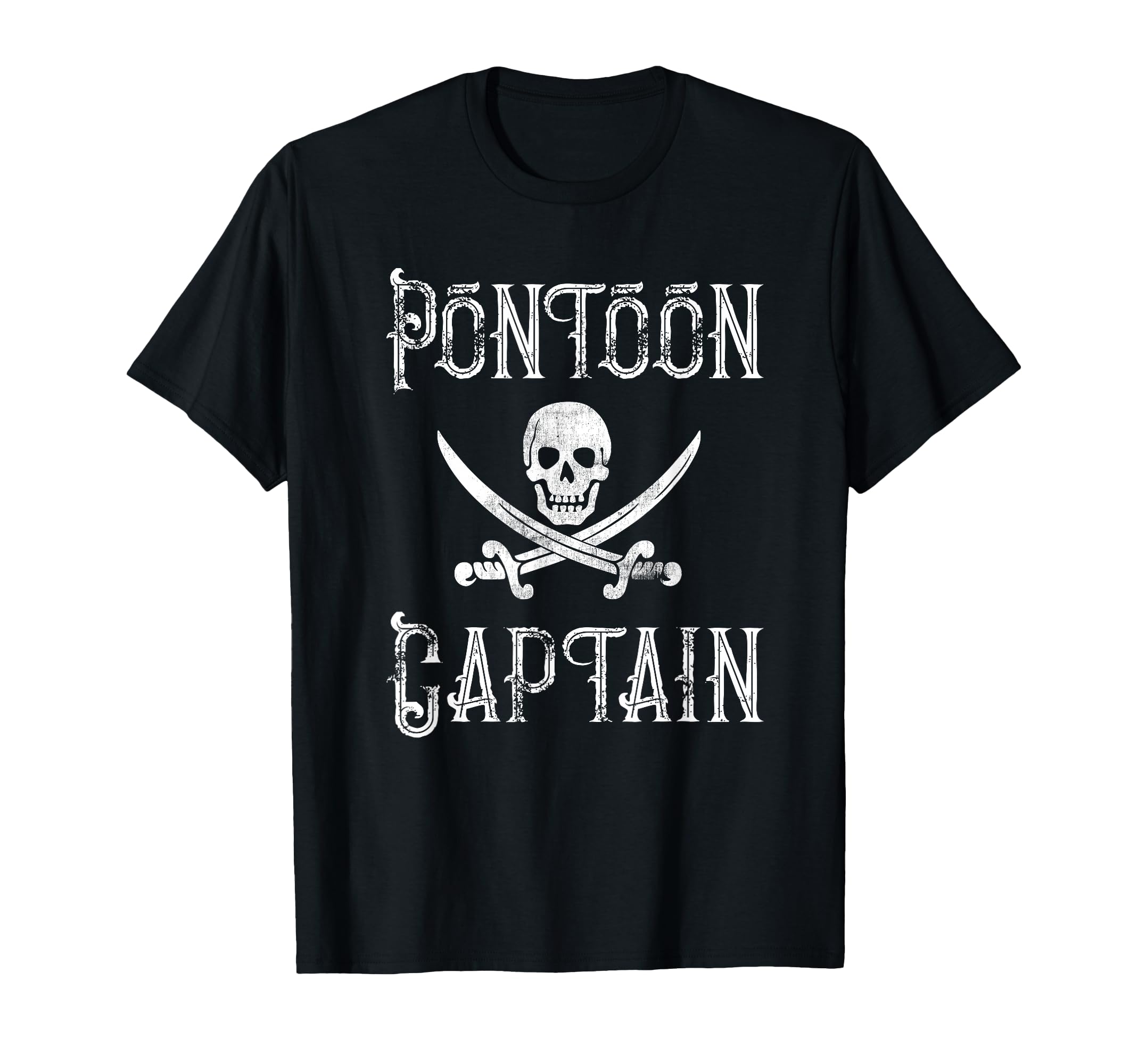 Pontoon Captain Pirate Skull Pontoon T-Shirt - Graphic Print Men Women - T-Shirt, Sweatshirt, Hoodie