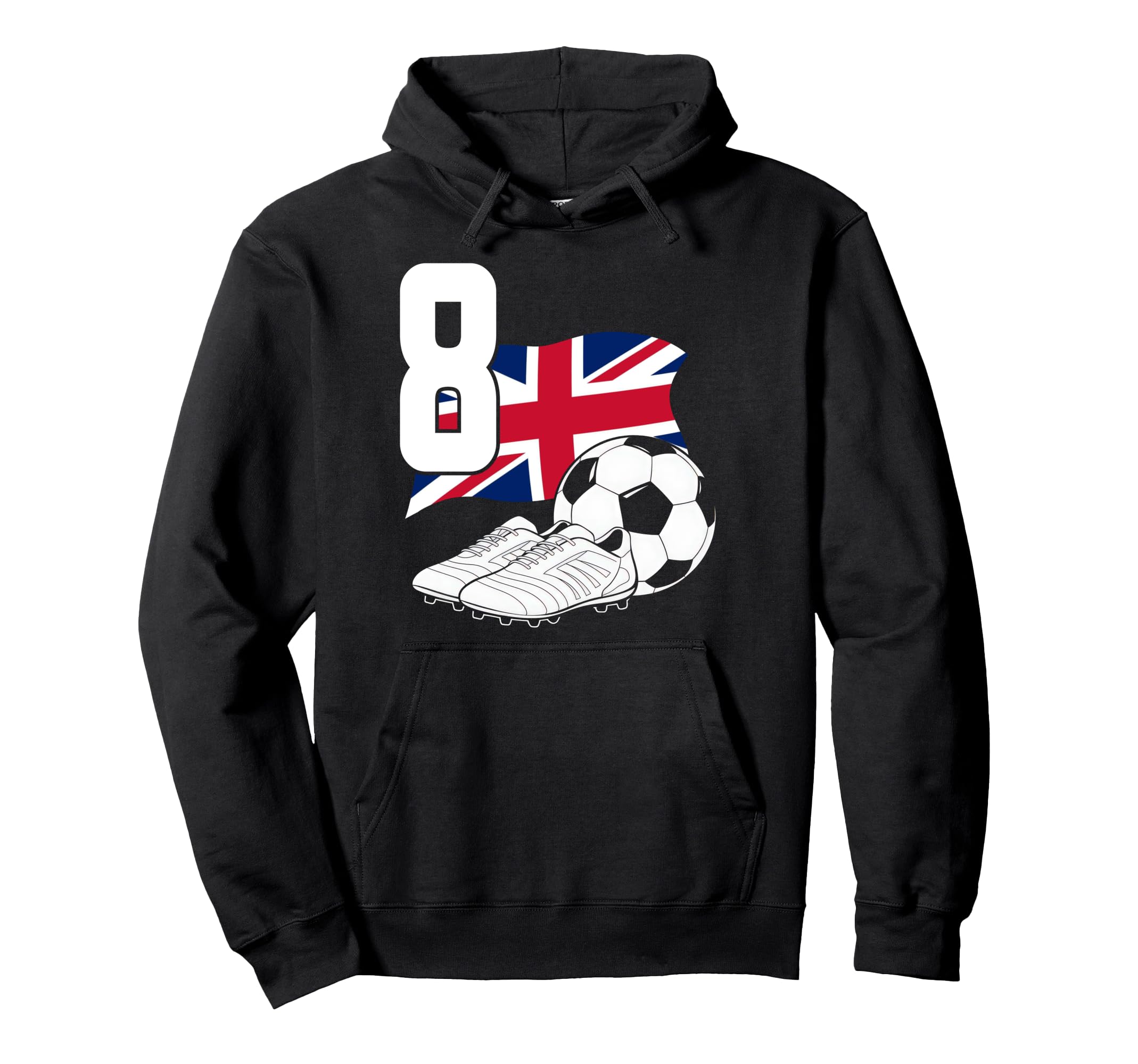 8 Soccer Birthday Gift Soccer Fan Hoodie - Custom Art Print for Adults - T-Shirt, Sweatshirt, Hoodie